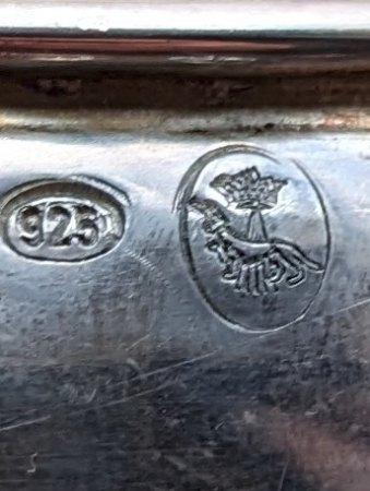 925 Silber Punze Krone, Jagdhund?