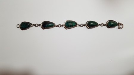 Armband und Ring mit grün-blauem Stein