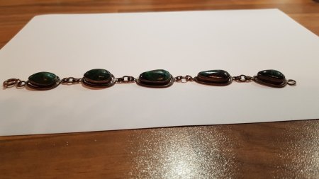 Armband und Ring mit grün-blauem Stein