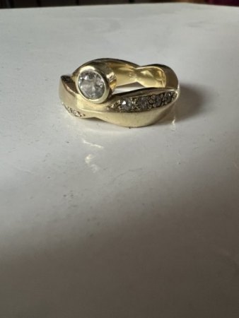 Ring 585/14 Karat, 0,5 Karat Diamant Altschliff