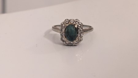 Diamanten Ring Jade Stein