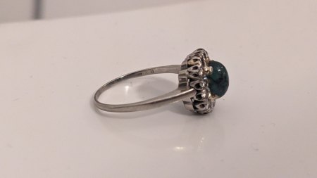 Diamanten Ring Jade Stein