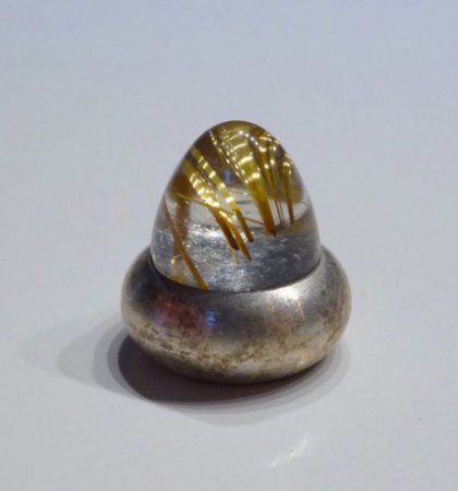 Amethyst, Chrysopras, Rutil-Quarz mit Silberfassung - aus Goldschmiede zu verkaufen