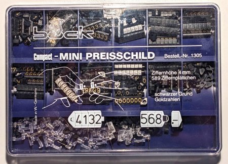 Preisschildkassette Compact MINI - aus Goldschmiedeauflösung