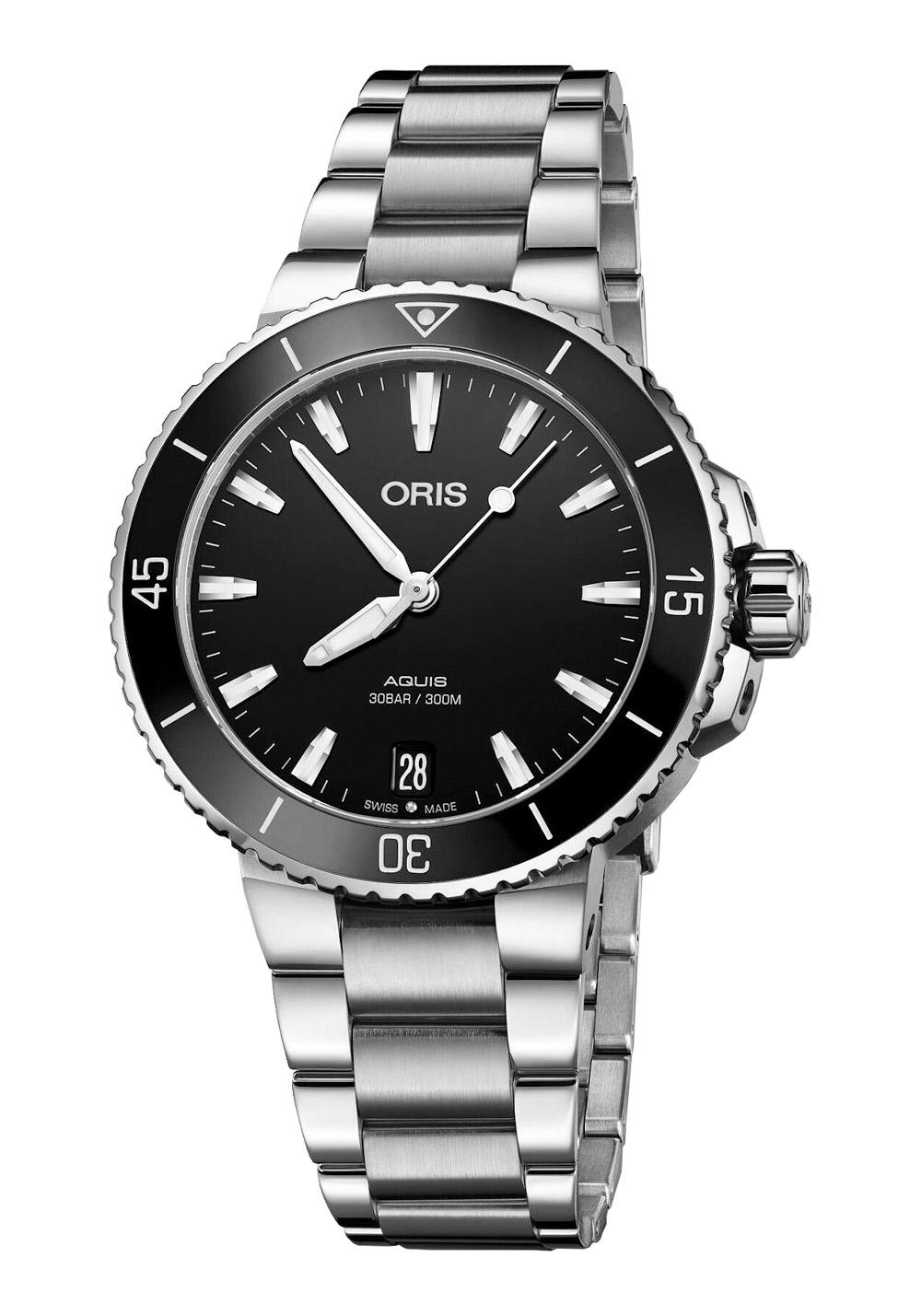 Oris Damenuhr Aquis Date Automatik-Taucheruhr