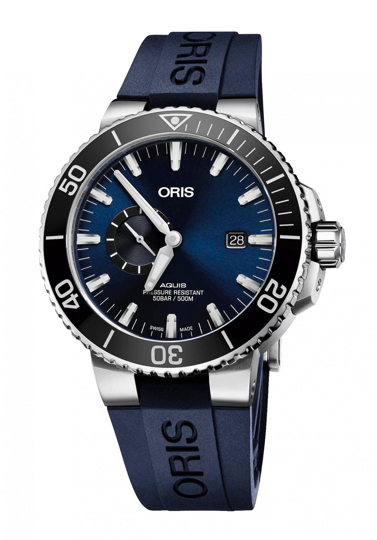 Oris Herrenuhr Aquis Small Second Automatik-Taucheruhr